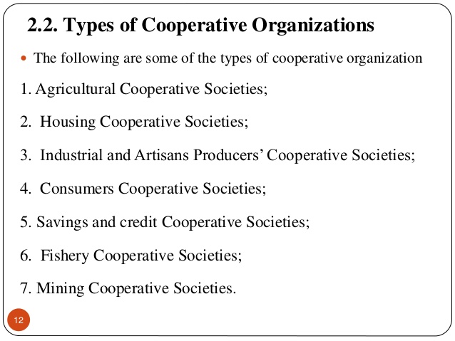 types of cooperative society