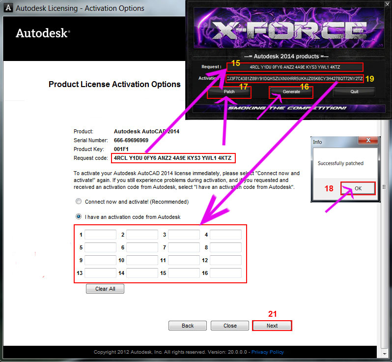 xforce autocad activation code generator